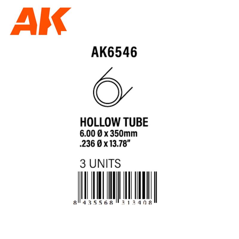 HOLLOW TUBE 6.00 DIAMETER X 350MM – STYRENE HOLLOW TUBE – (3 UNITS)