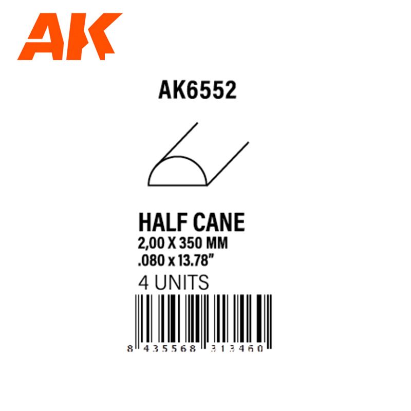 HALF CANE 2.00 X 350MM – STYRENE HALF CANE – (4 UNITS)