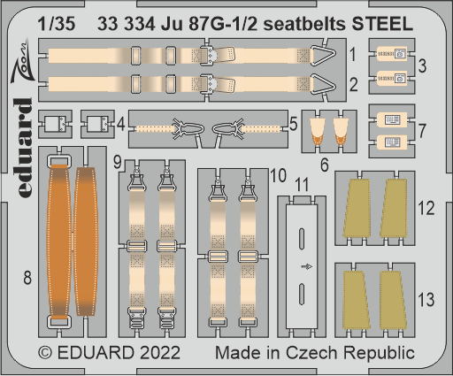 1:35 Junkers Ju-87G-1/2 'Stuka' seatbelts STEEL