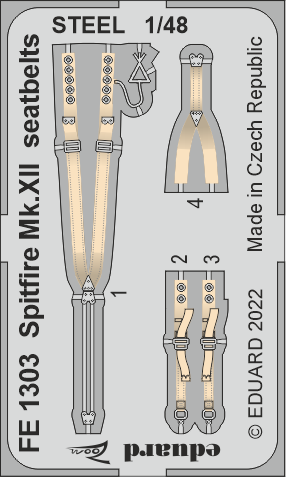 1:48 Supermarine Spitfire Mk.XII seatbelts STEEL
