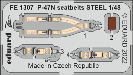 1:48 Republic P-47N Thunderbolt seatbelts STEEL