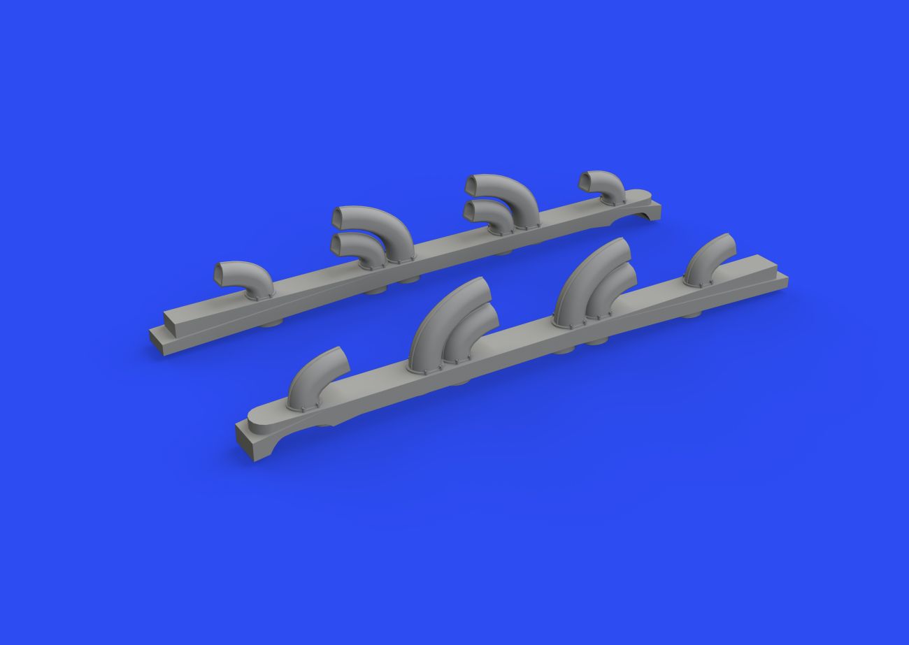 1:32 Yakovlev Yak-9T exhaust stacks 3D PRINTED