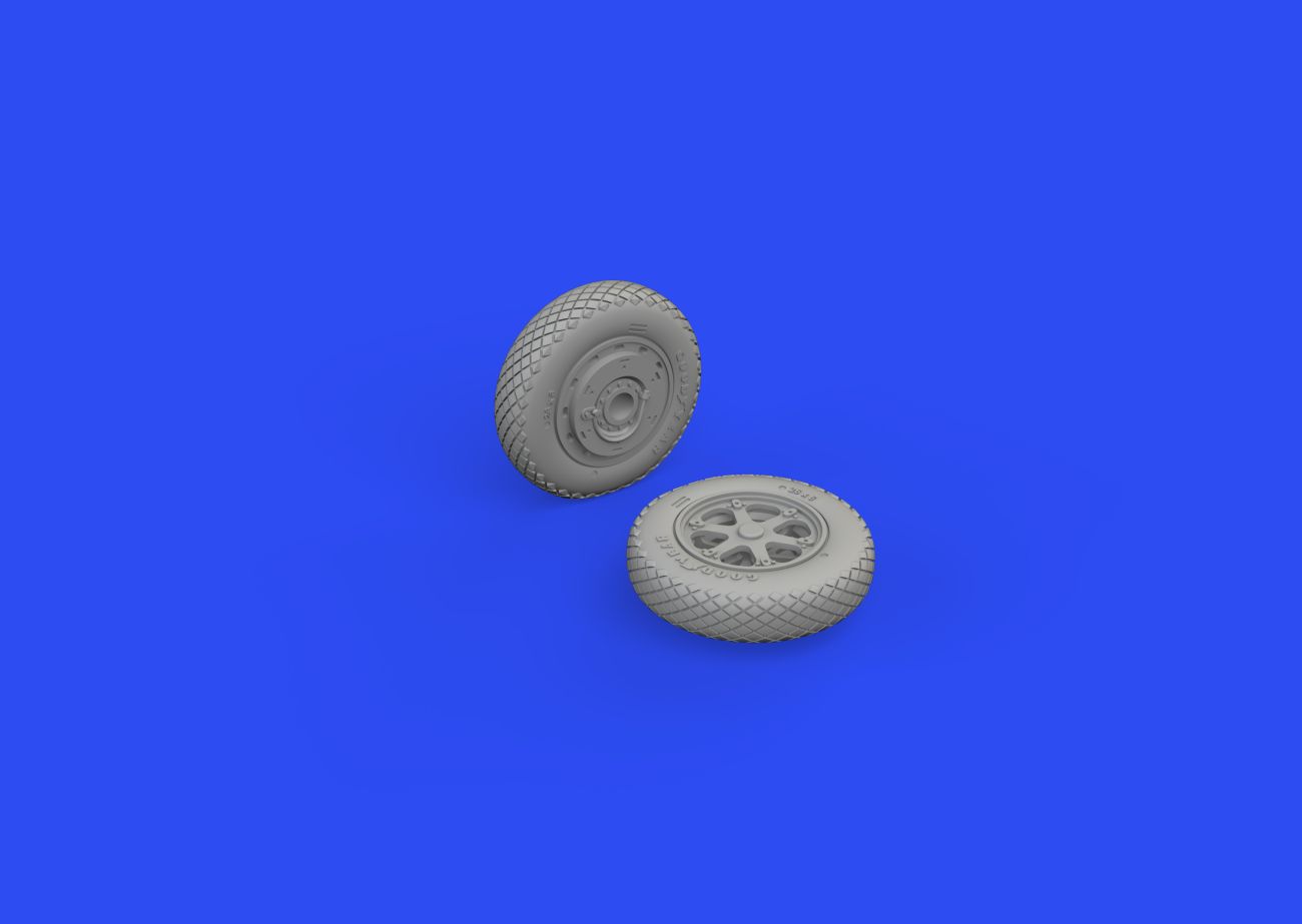 1:72 Grumman F4F wheels late w/rims 3D PRINTED