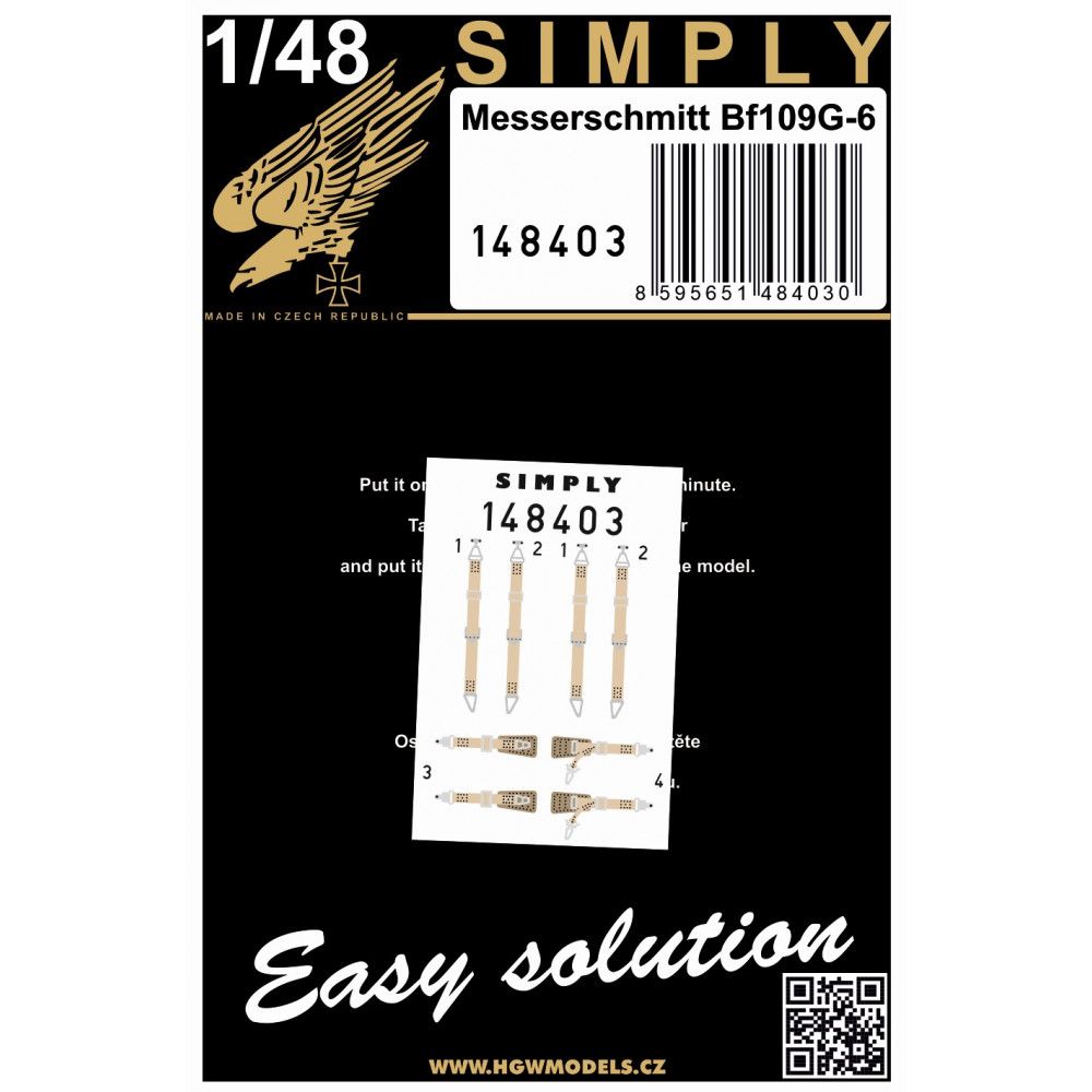 1:48 MESSERSCHMITT BF109G-6 - SEATBELTS