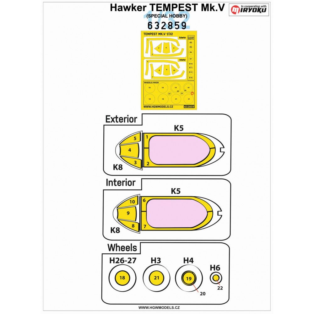 1:32 HAWKER TEMPEST MK.V - MASKS