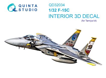 1:32 F-15C 3D-Printed & coloured Interior on decal paper (Tamiya)