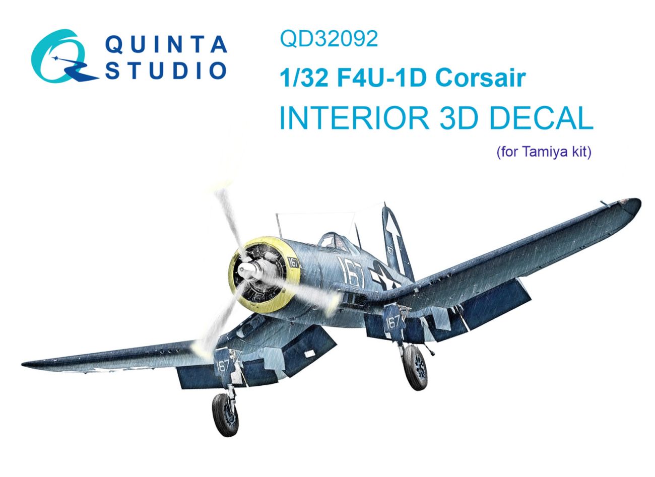 1:32 F4U-1D 3D-Printed & coloured Interior on decal paper (Tamiya)