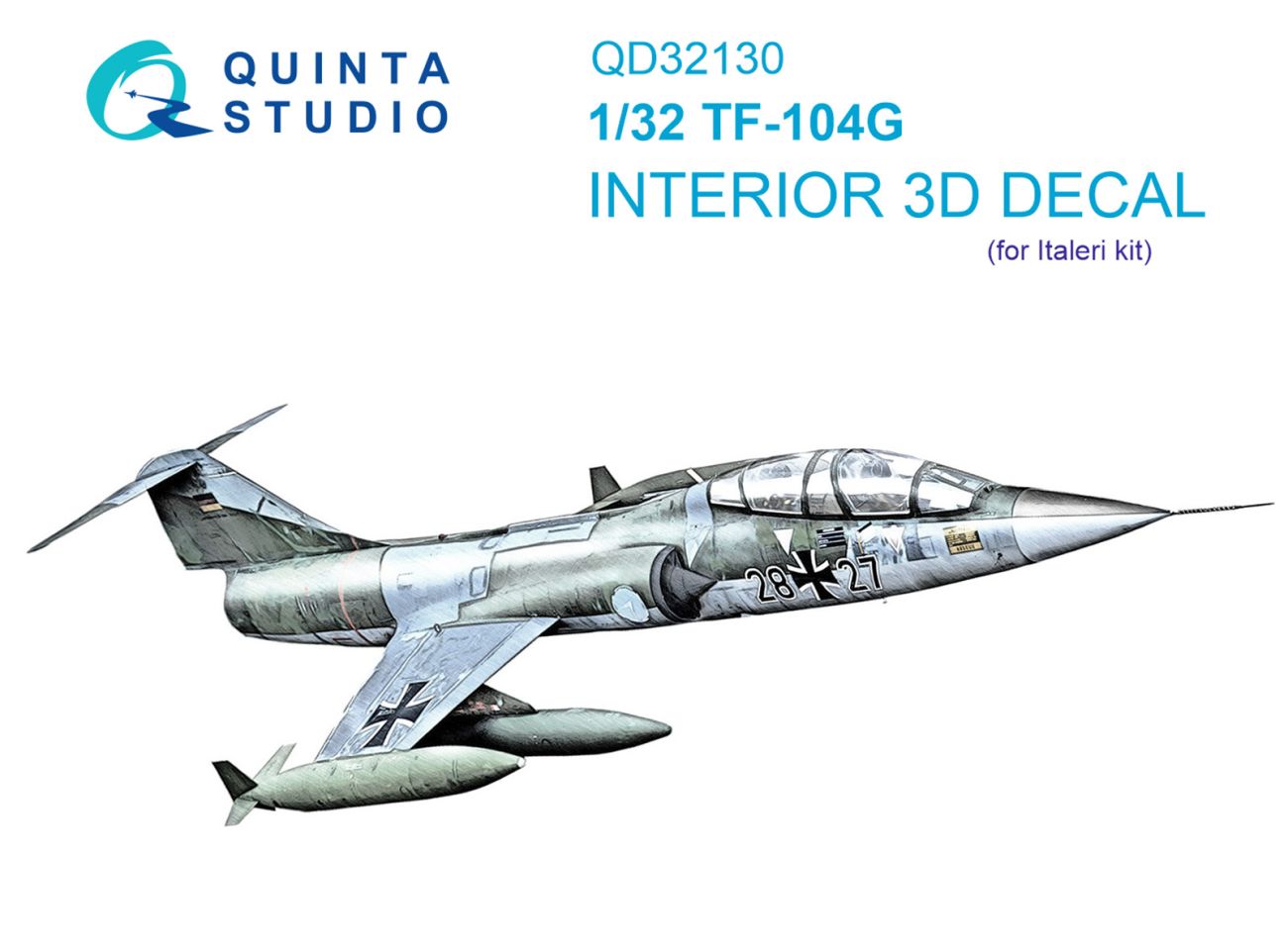 1:32 TF-104G 3D-Printed & coloured Interior on decal paper (Italeri)