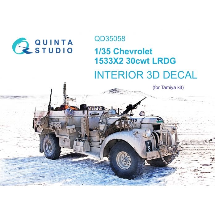 1:35 Chevrolet 1533X2 30cwt LRDG 3D-Printed & coloured Interior on decal paper (Tamiya)