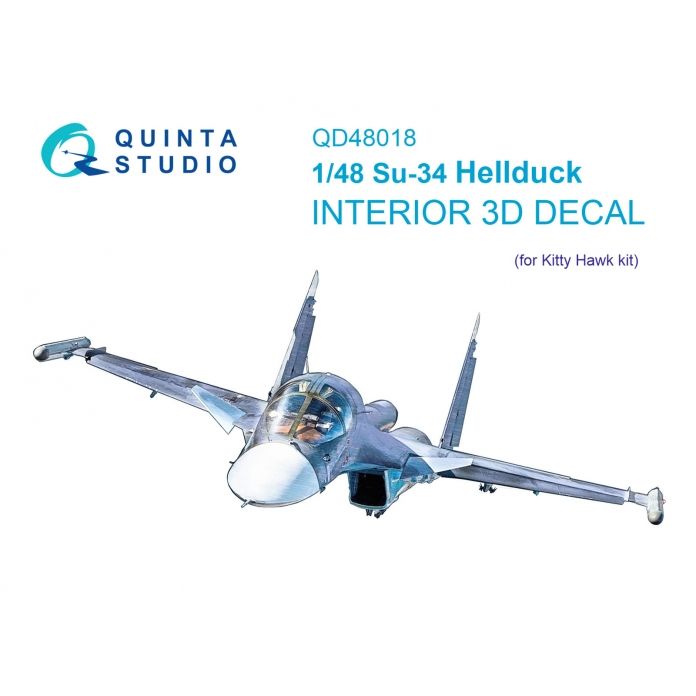 1:48 Su-34 3D-Printed & coloured Interior on decal paper (KittyHawk)