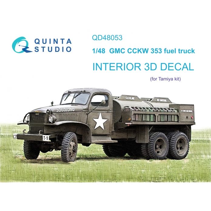 1:48 GMC CCKW 353 fuel truck 3D-Printed & coloured Interior on decal paper (Tamiya)