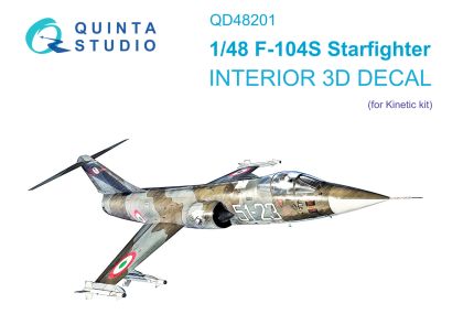 1:48 F-104S 3D-Printed & coloured Interior on decal paper (Kinetic)