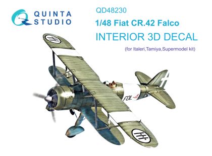 1:48 Fiat CR.42 3D-Printed & coloured Interior on decal paper (Italeri)