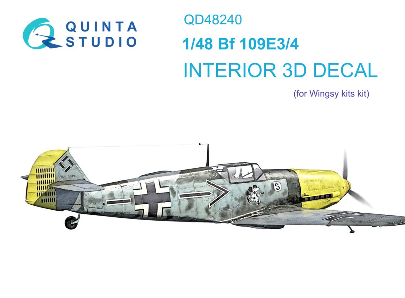1:48 Bf 109E-3/4 3D-Printed & coloured Interior on decal paper (Wingsy kits)