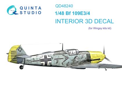 1:48 Bf 109E-3/4 3D-Printed & coloured Interior on decal paper (Wingsy kits)
