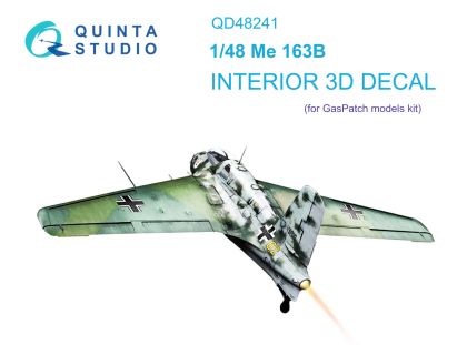 1:48 Me 163B 3D-Printed & coloured Interior on decal paper (GasPatch models)