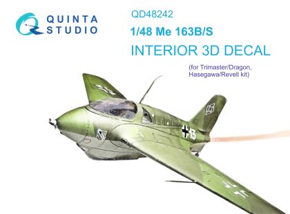 1:48 Me 163B/S 3D-Printed & coloured Interior on decal paper (Dragon)
