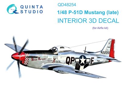 1:48 P-51D Late 3D-Printed & coloured Interior on decal paper (Airfix)