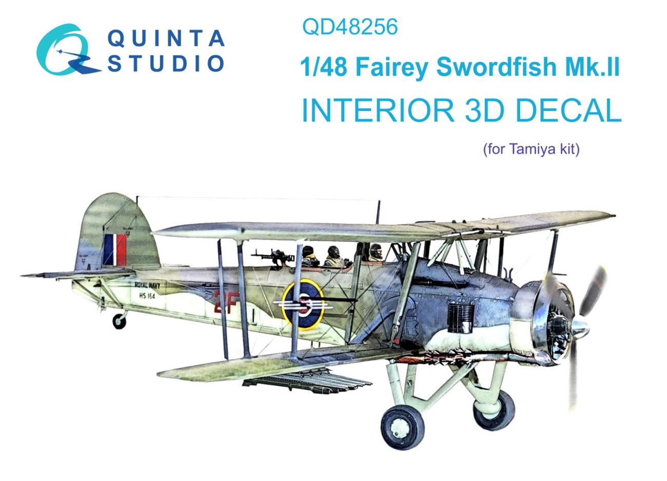 1:48 Swordfish Mk.II 3D-Printed & coloured Interior on decal paper (Tamiya)