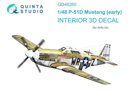 1:48 P-51D Early 3D-Printed & coloured Interior on decal paper (Airfix)