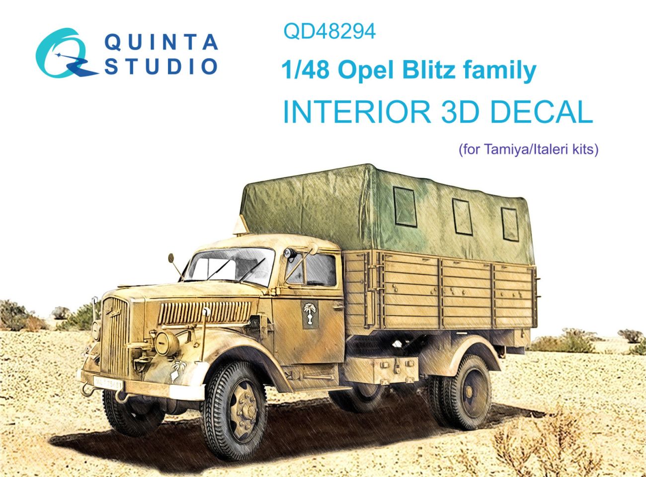 1:48 Opel Blitz family 3D-Printed & coloured Interior on decal paper (Tamiya/Italeri)