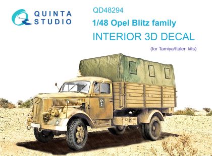 1:48 Opel Blitz family 3D-Printed & coloured Interior on decal paper (Tamiya/Italeri)