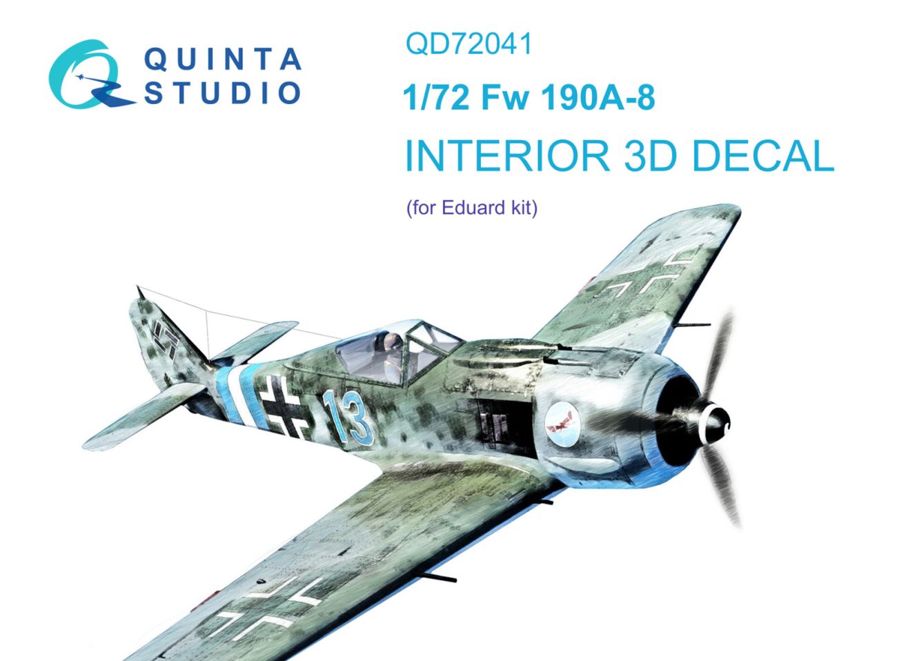 1:72 Fw 190A-8 3D-Printed & coloured Interior on decal paper (Eduard)