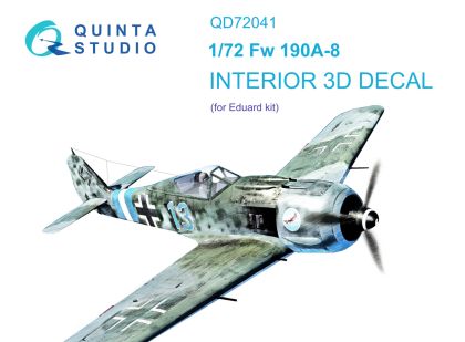 1:72 Fw 190A-8 3D-Printed & coloured Interior on decal paper (Eduard)