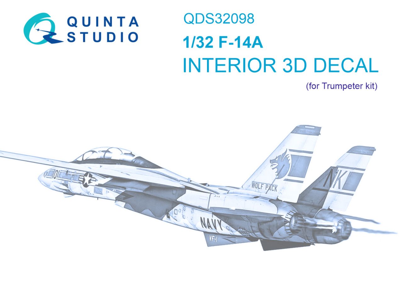1:32 F-14A 3D-Printed & coloured Interior on decal paper (Trumpeter) (Small version)