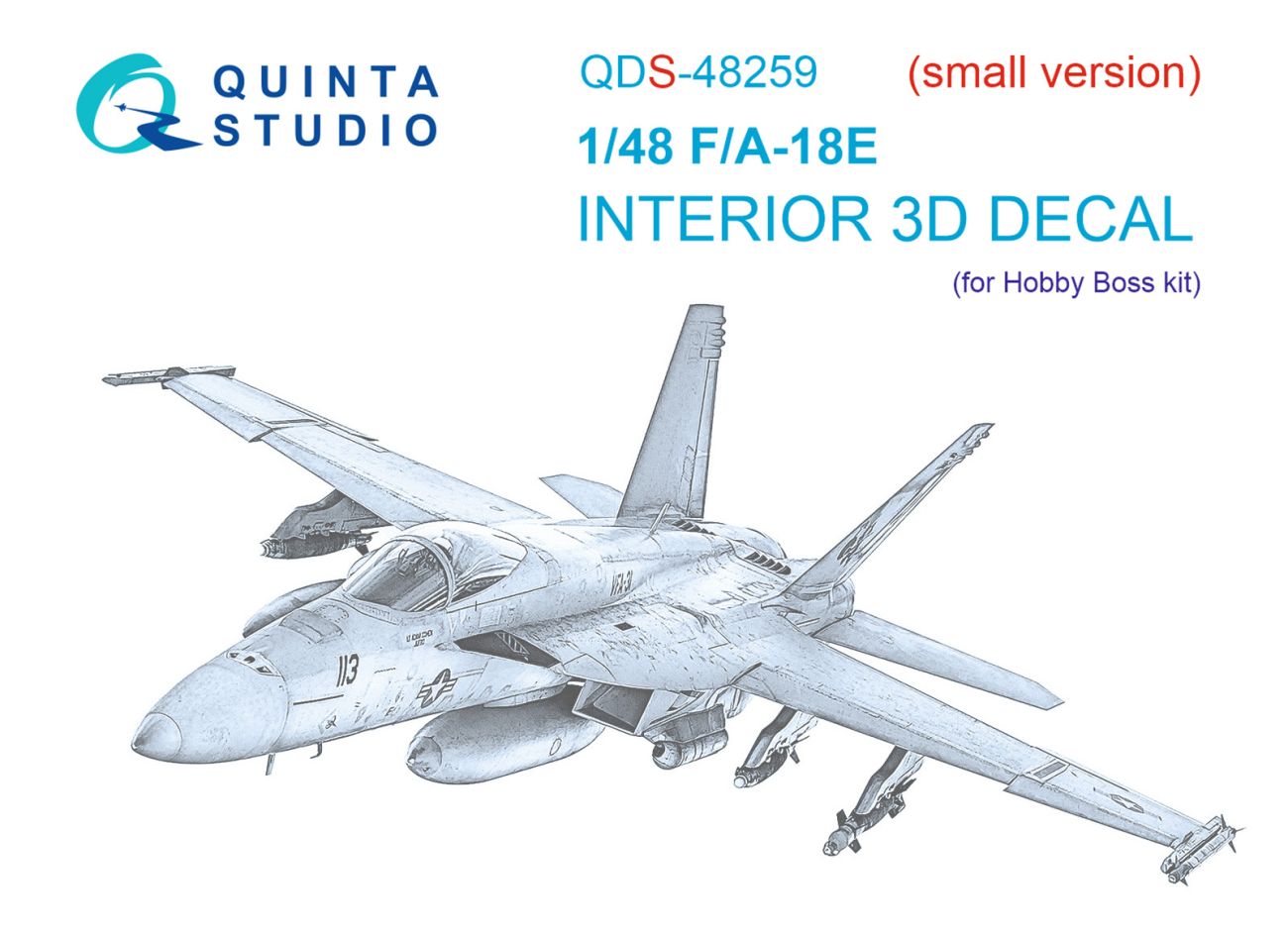 1:48 F/A-18E 3D-Printed & coloured Interior on decal paper (HobbyBoss) (small version)