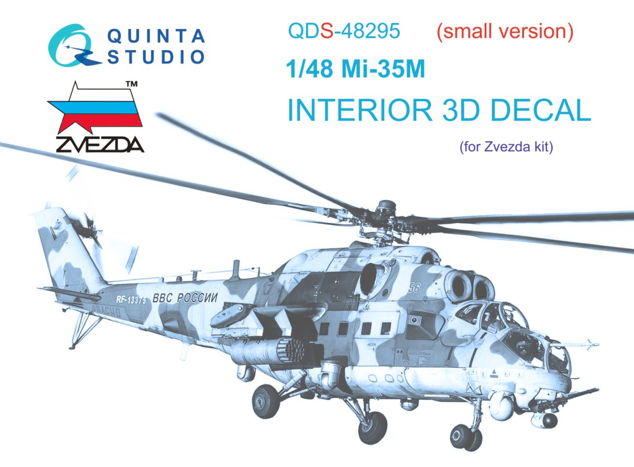 1:48 Mi-35M 3D-Printed & coloured Interior on decal paper (Zvezda) (Small version)