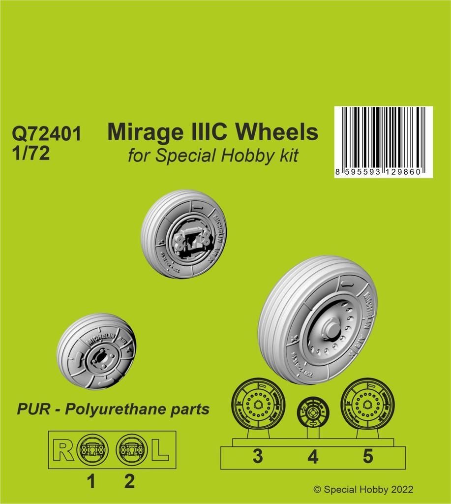 1:72 Mirage IIIC Wheels 1/72 / for Special Hobby kit