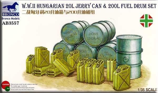 1:35 WWII Hungarian 20L Jerry Can a 200L Fuel Durm Set