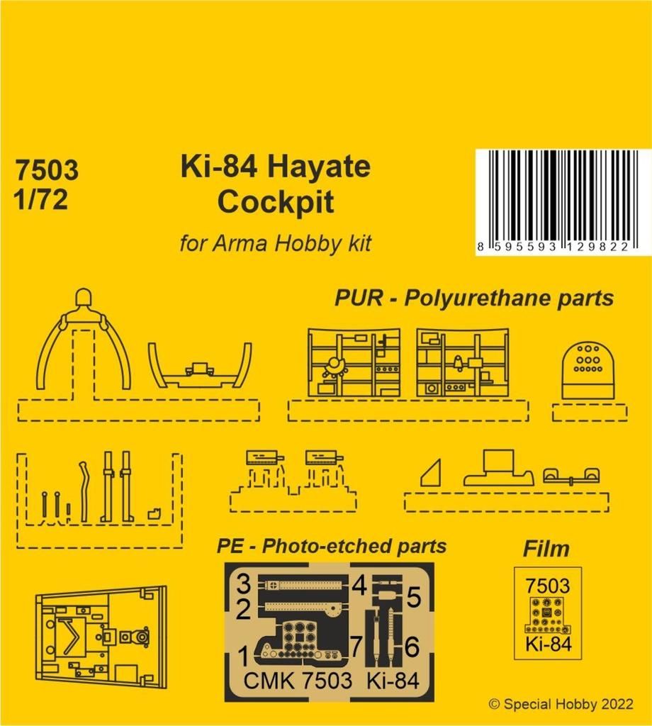 1:72 Ki-84 Hayate Cockpit for Arma Hobby kits