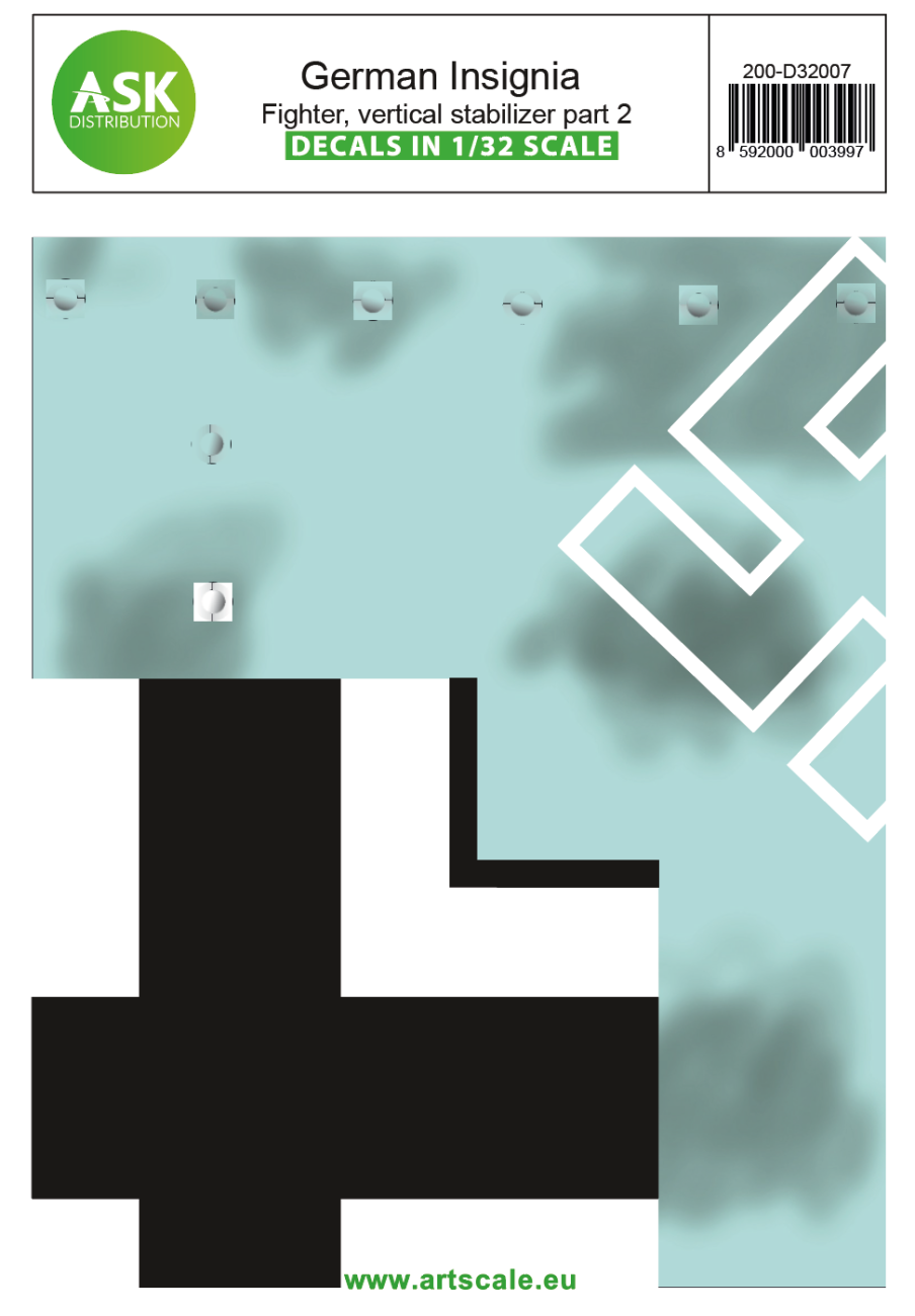 1:32 German Insignia part II - Fighter aircraft vertical stabilizer