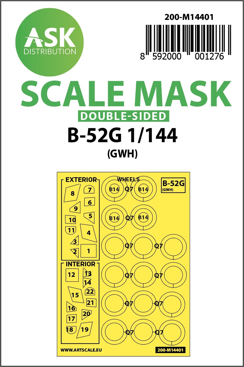 1:144 B-52G double-sided painting mask for Great Wall Hobby