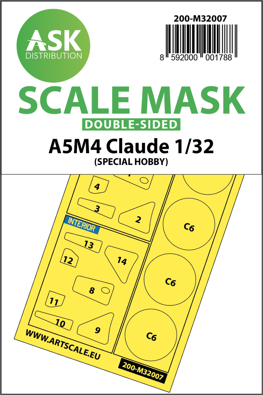 1:32 A5M4 Claude double-sided express mask for Special Hobby
