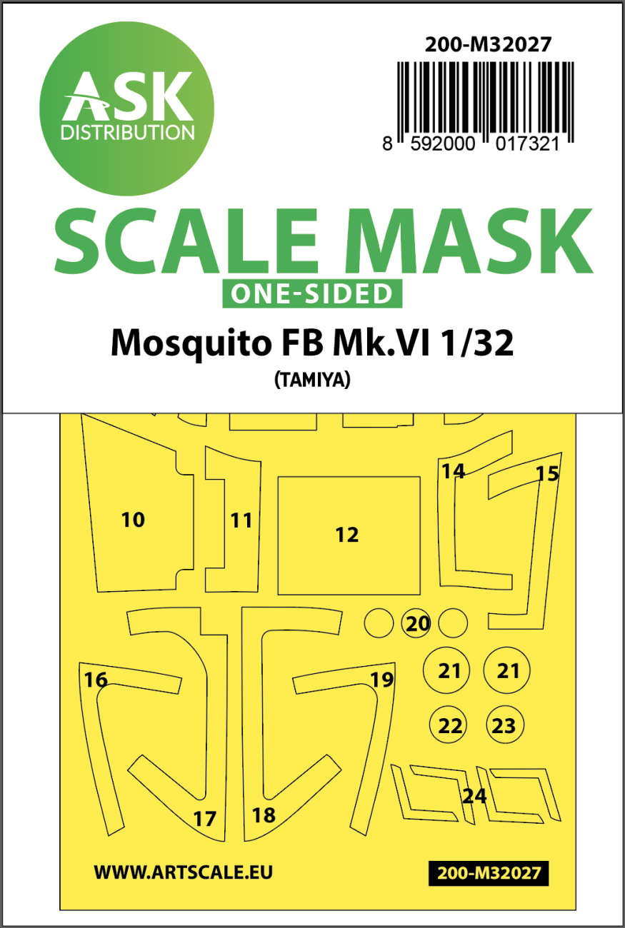 1:32 Mosquito FB Mk.VI one-sided express masks for Tamiya