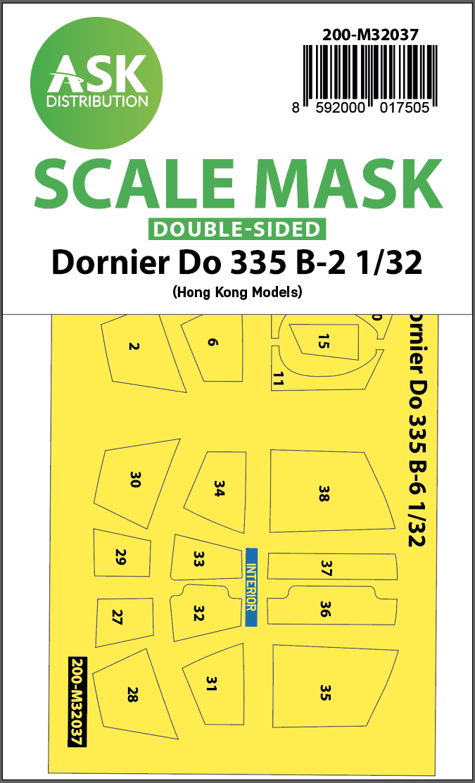 1:32 Dornier Do 335B-2 double-sided mask for HK Models