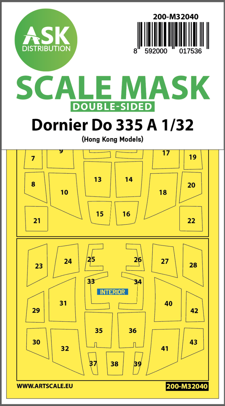 1:32 Dornier Do 335A double-sided mask for HK Models