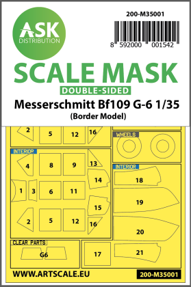 1:35 Messerschmitt Bf 109G-6 double-sided painting mask for Border Model