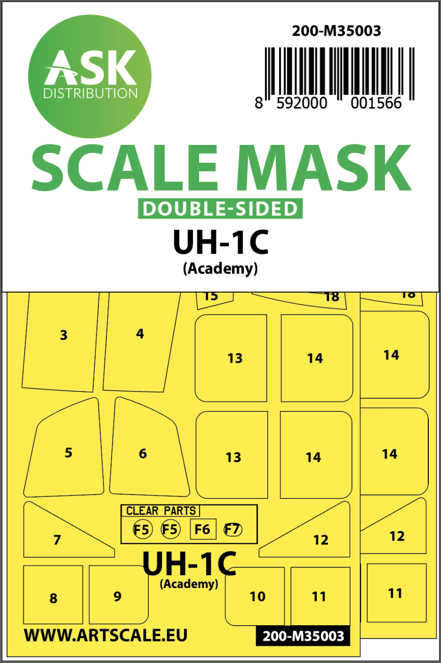 1:35 UH-1C double-sided painting mask for Academy