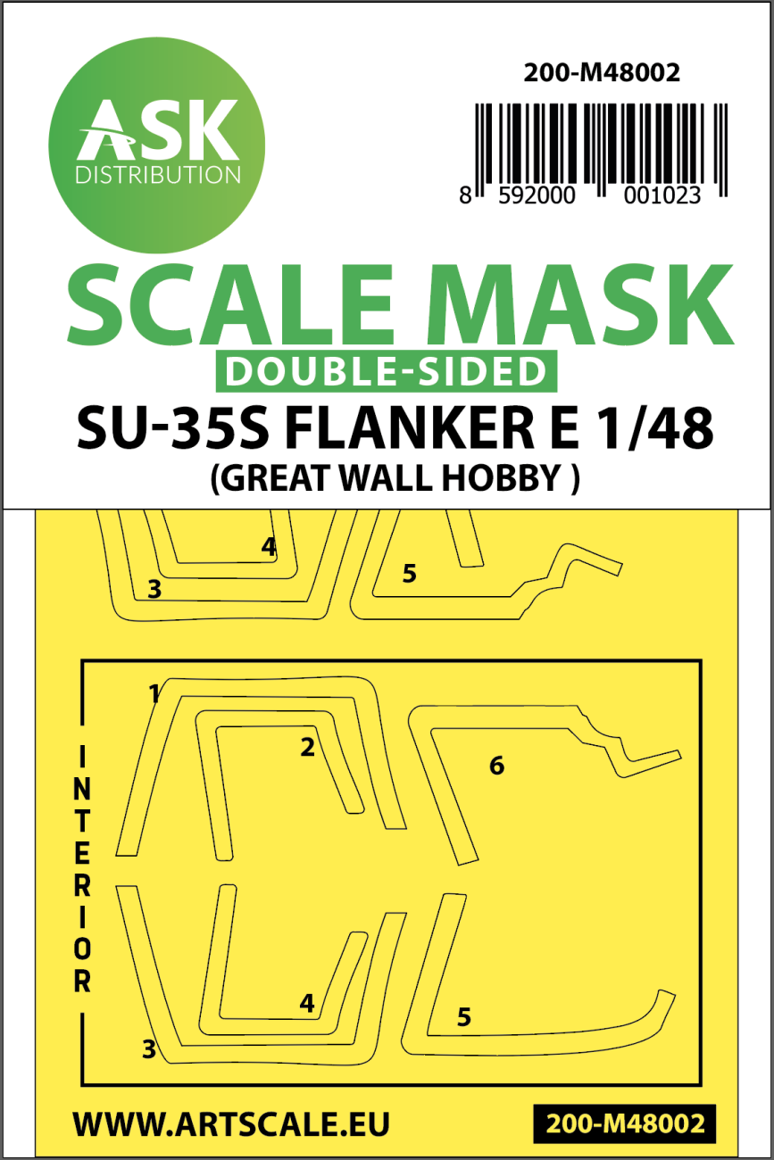 1:48 Su-35S Flanker E double-sided painting mask for Great Wall Hobby