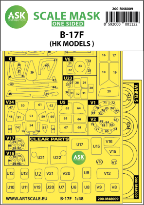 1:48 B-17F Flying Fortress outside painting mask for HK Models