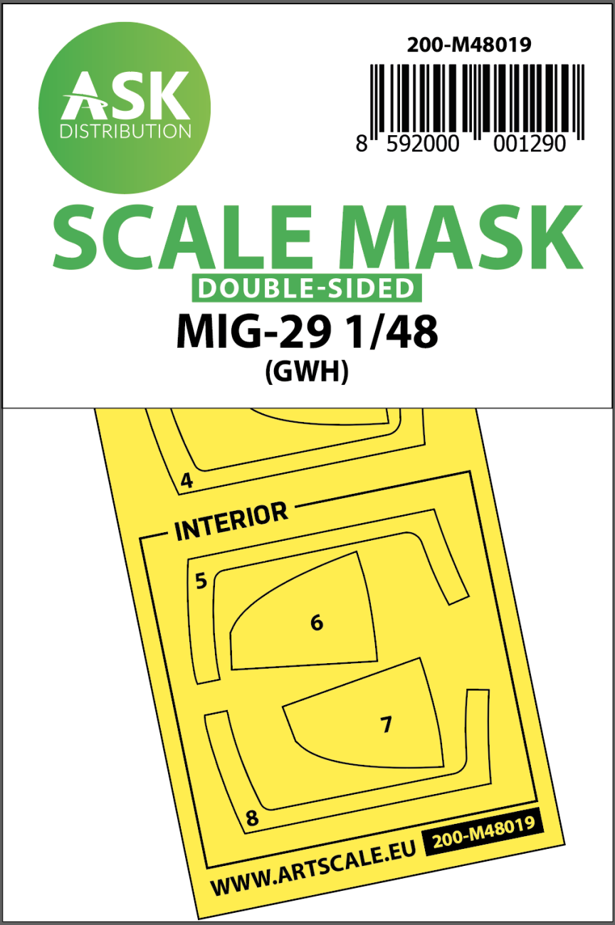 1:48 MiG-29 double-sided painting mask for Great Wall Hobby