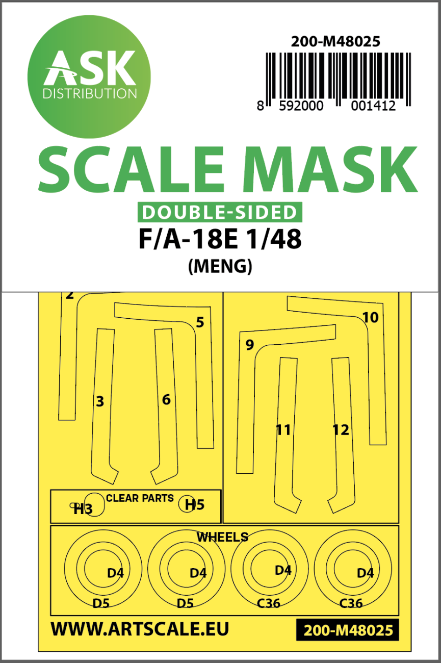 1:48 F/A-18E double-sided painting mask for Meng