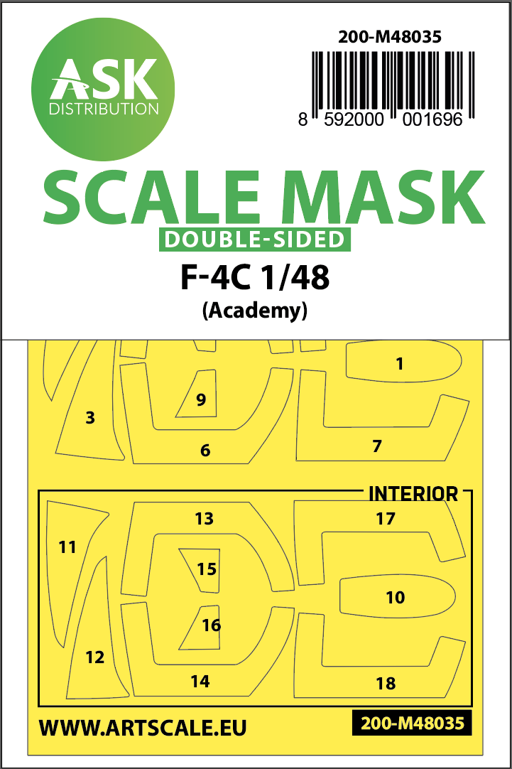 1:48 F-4C double-sided painting mask for Academy