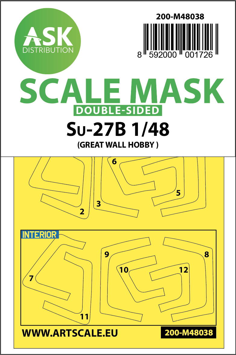 1:48 SU-27 Flanker B double-sided painting mask for Great Wall Hobby