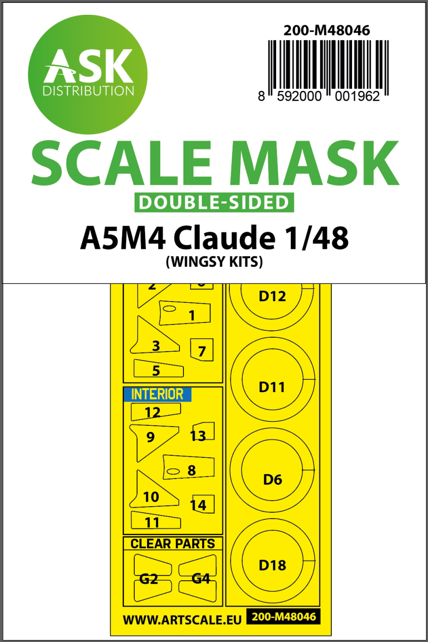 148 A5M4 Claude double-sided painting mask for Wingsy kits