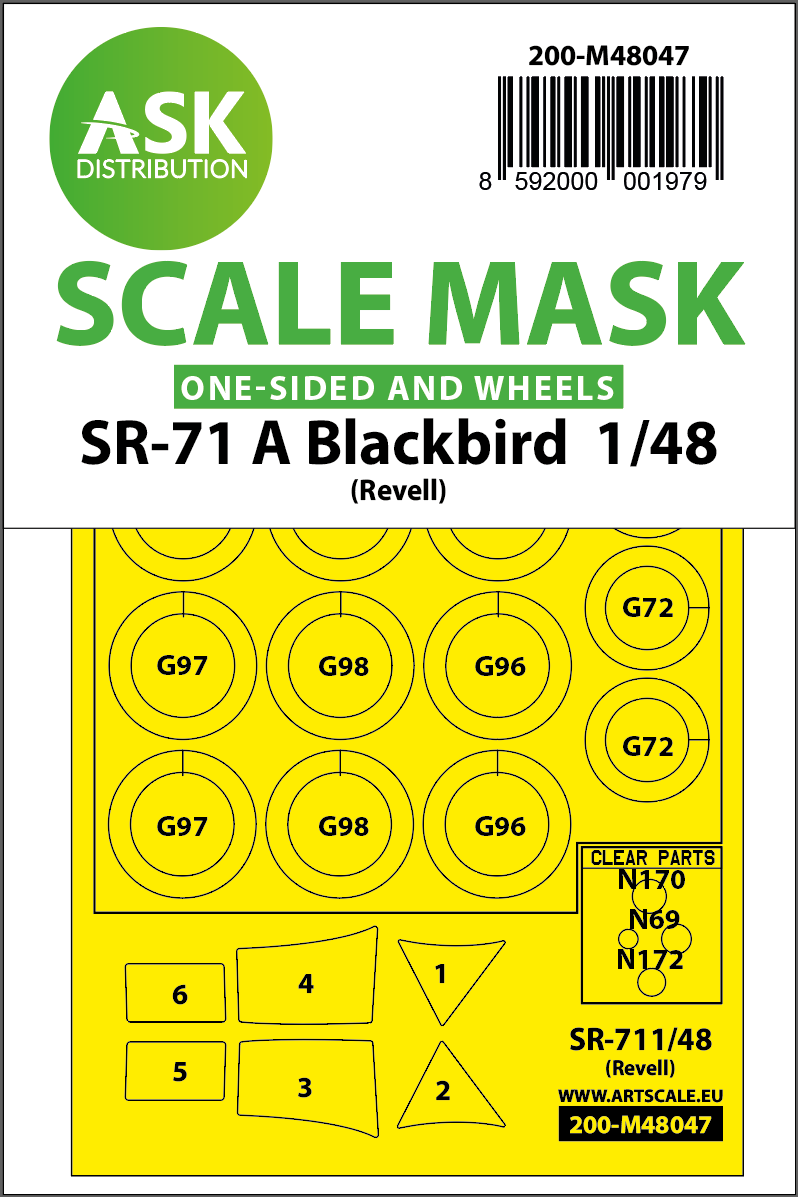 1:48 SR-71 A Blackbird one-sided mask for Revell